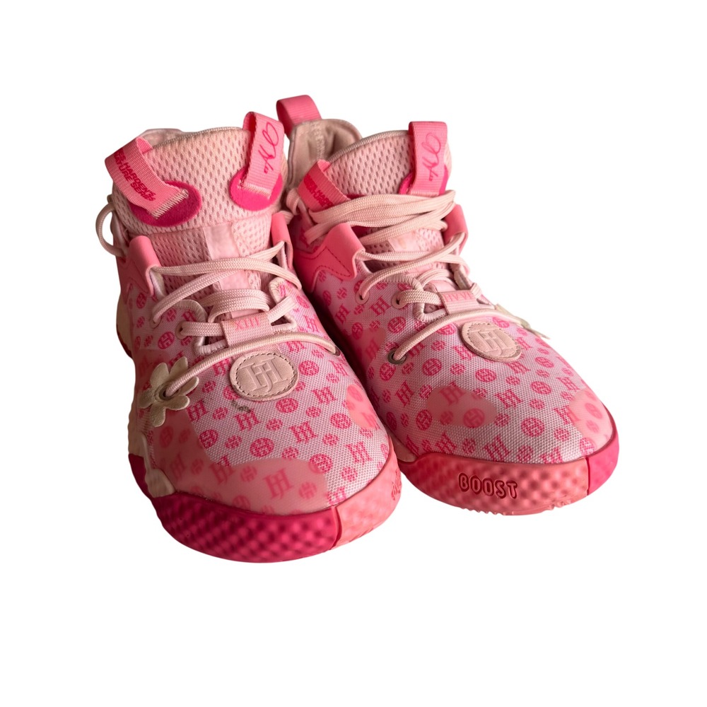 Adidas Harden Vol 6 Pink Monogram Basketball Shoes GV7855 Womens 5 Mens 4.5